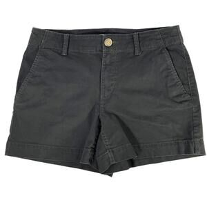 LOFT Black The Washed Twill Mid Rise 4 Inseam Shorts Size 2